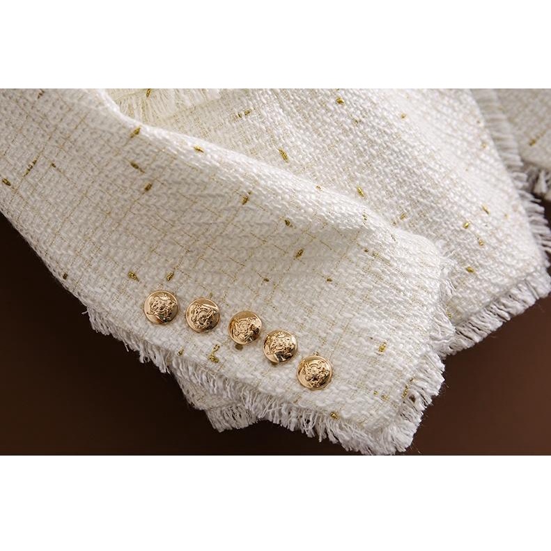 Áo Khoác Dáng Ôm Có Thắt Lưng Màu Vàng Kim Thời Trang Mùa Thu Cho Nữ