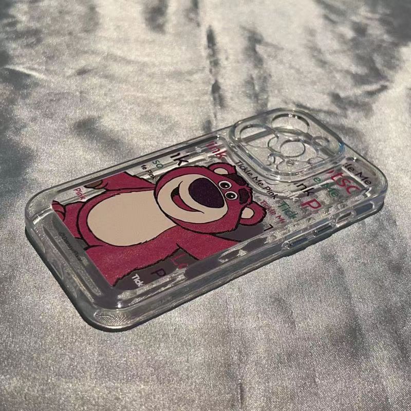 ✅Ốp Điện Thoại Mềm Trong Suốt Họa Tiết Gấu Và Dâu Tây Dễ Thương Cho iPhone 14Promax 13 12 11 Xs