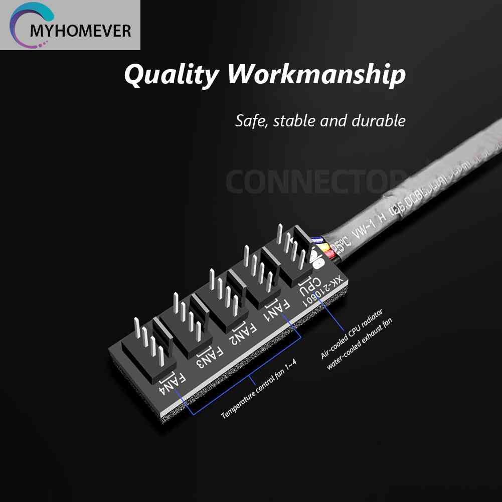 Cáp Chia Cổng Quạt Tản Nhiệt 1 Sang 5 4-Pin PWM CPU PC Ốp