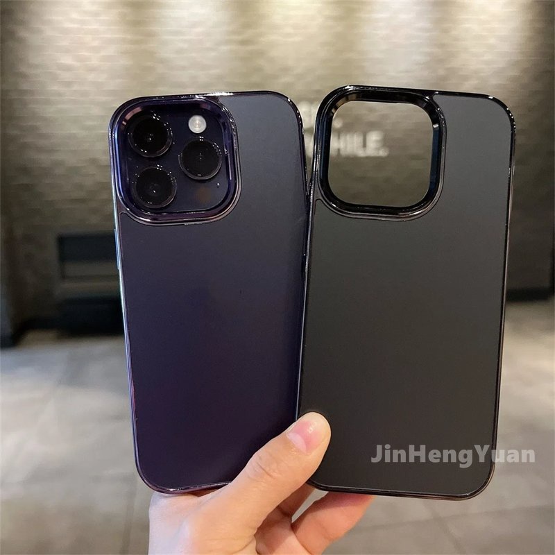 Ốp Điện Thoại PC Cứng Viền Mềm Màu Đục Cho IPhone 14 12 13 Pro Max 14 Plus