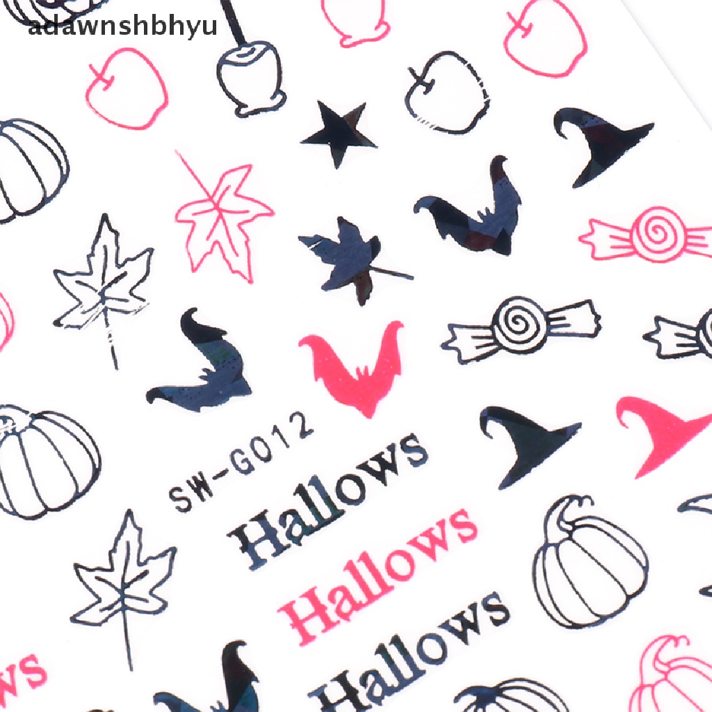 Miếng Dán Trang Trí Móng Tay Họa Tiết Halloween 3D Độc Đáo