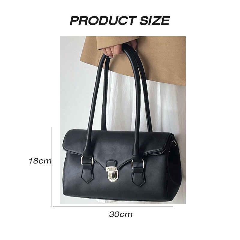 Túi đeo vai tote YADOU da màu tối có khóa cài phong cách Hàn Quốc thời trang chất lượng cao dành cho nữ