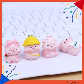 Tượng Heo Nằm Hoạt Hình Bằng Nhựa Resin Sáng Tạo Để Bàn Trang Trí