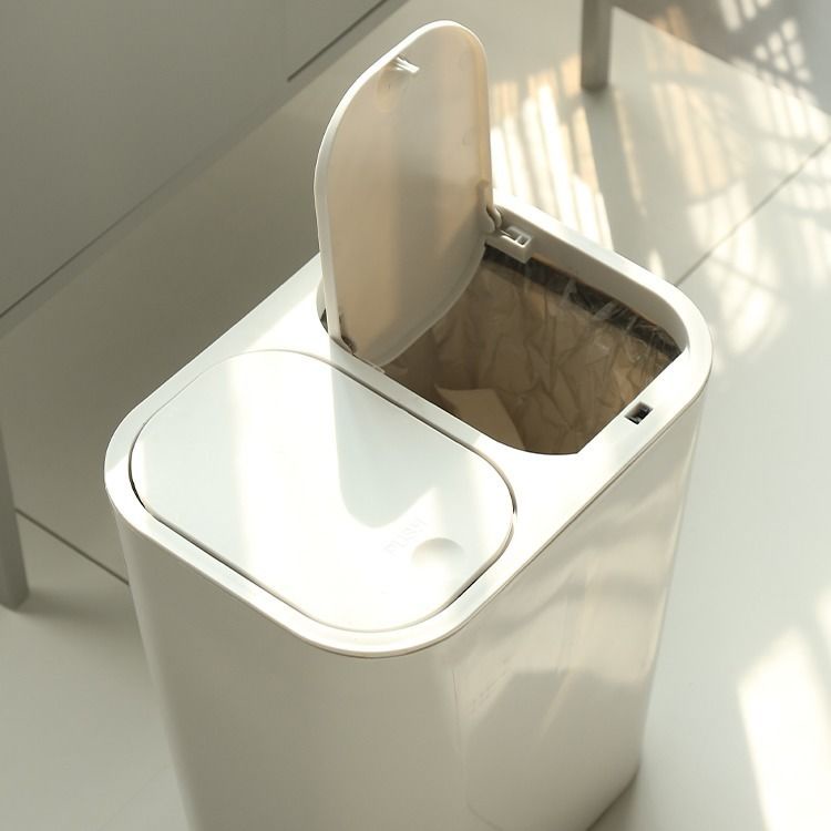 Thùng Đựng Rác Hai Ngăn Khô Và Ướt Sáng Tạo Có Nắp Đậy Dùng Trong Nhà Bếp / Phòng Khách / Trường Học