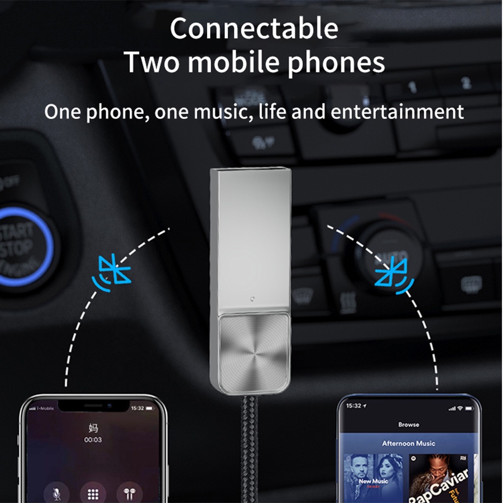 Bộ Thu Tín Hiệu Âm Thanh Bluetooth 5.1 Aux Usb Sang mic Rảnh Tay 3.5mm Cho Xe Hơi