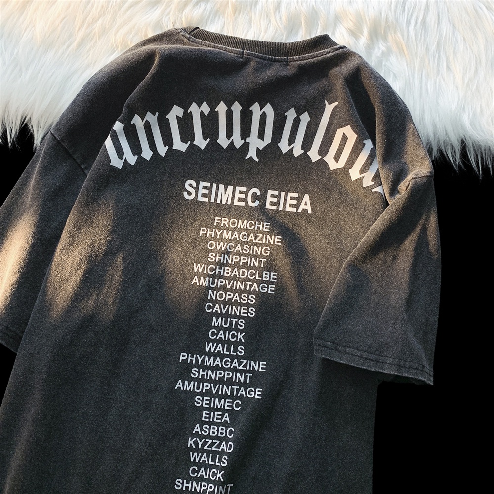 Áo thun NRVP 100% cotton tay ngắn dáng rộng in họa tiết độc đáo phong cách Hàn Quốc thời trang cho nam và nữ