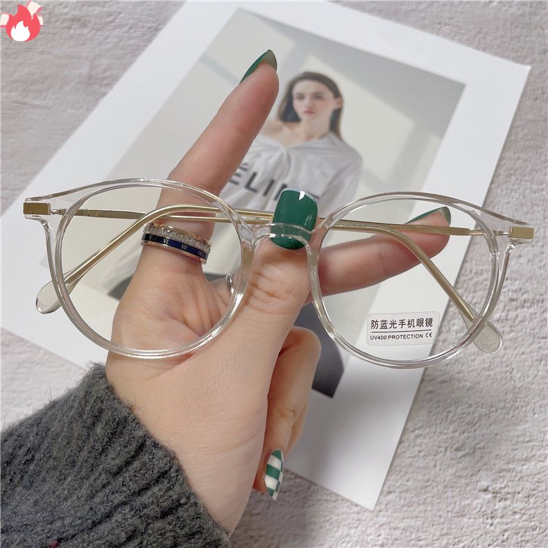 Kính Mát Gọng Kim Loại Tròn Chống Bức Xạ Thời Trang Unisex