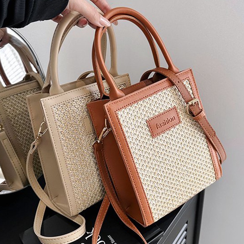 Túi Đeo Vai Dệt Sọc Dọc In Chữ mori Nghệ Thuật Cho Nữ