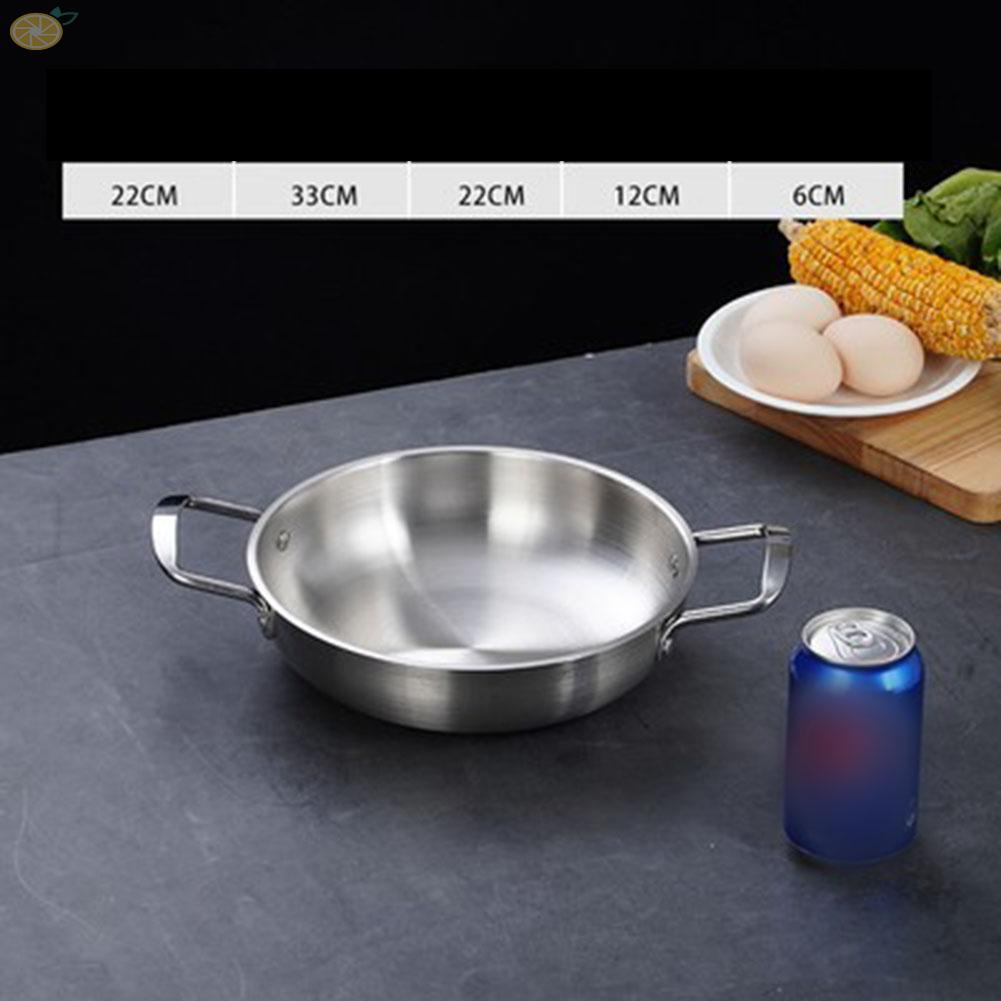 【VARSTR】Pan Style Kimchi Pot 1pcs Double Ear Seafood Pot Stainless Steel Brand New