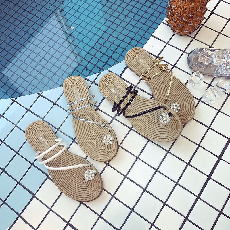 Dép Sandal Đính Đá Thời Trang Mùa Hè Thoải Mái Dành Cho Nữ