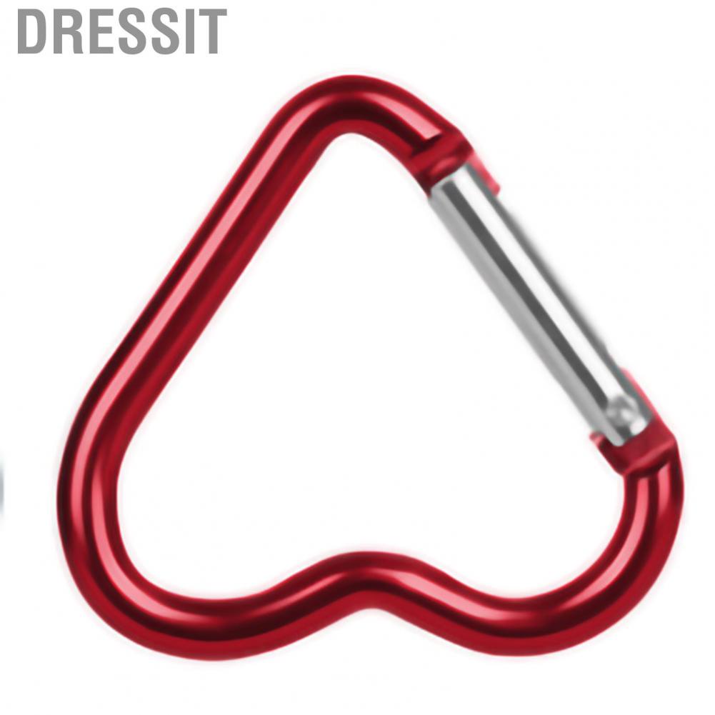 Dressit Aluminum Alloy Carabiner Heart Shaped Heavy Duty Metal Camping Hanging Buckle for Hiking Water Bottle Keychain