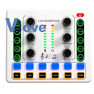 White Live Sound Card M8 Wireless Bluetooth Audio Mixer Digital Mixer Noise Reduction Live Streaming Broadcast Podcasting