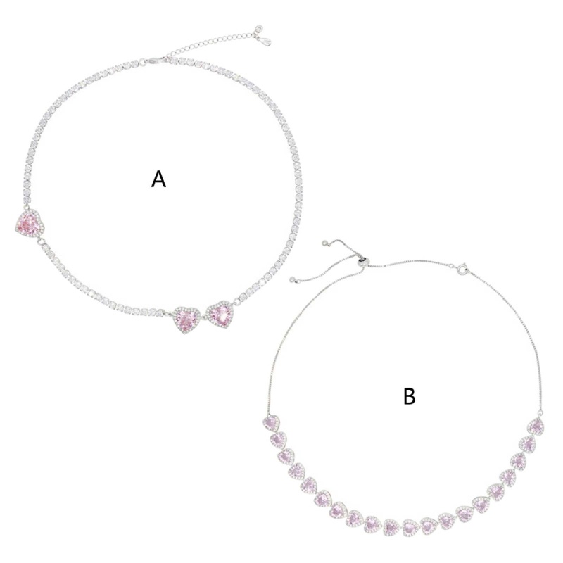 Vòng cổ Mặt Trái Tim Đính Đá Zircon Lấp Lánh Cho Nữ