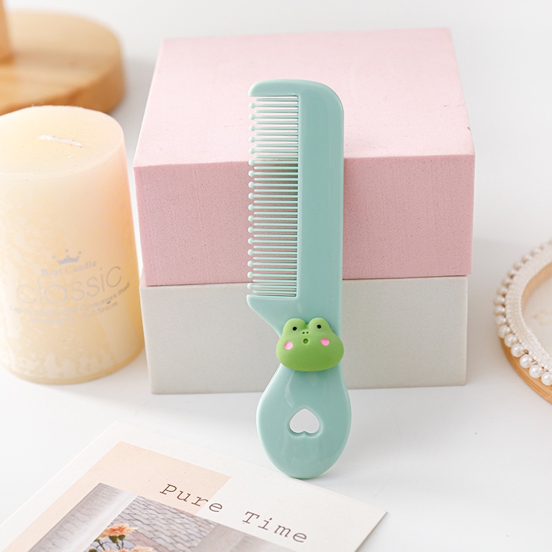 Lược Chải Tóc Mái Tròn Mini Di Động Họa Tiết Hoạt Hình Dễ Thương Cho Bé Gái