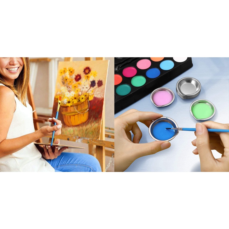 Bộ 20 Cọ Đầu Tròn Kèm 12 Khay Đựng Màu Vẽ