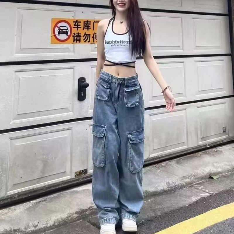 COZOK Quần Jean Lưng Cao Kiểu Dáng Vintage Hợp Thời Trang