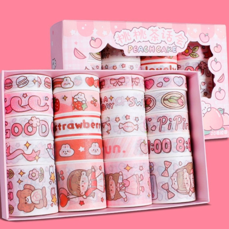 Cuộn Băng Dính Washi Nhiều Họa Tiết Dễ Thương Dùng Trang Trí Sổ Tay DIY