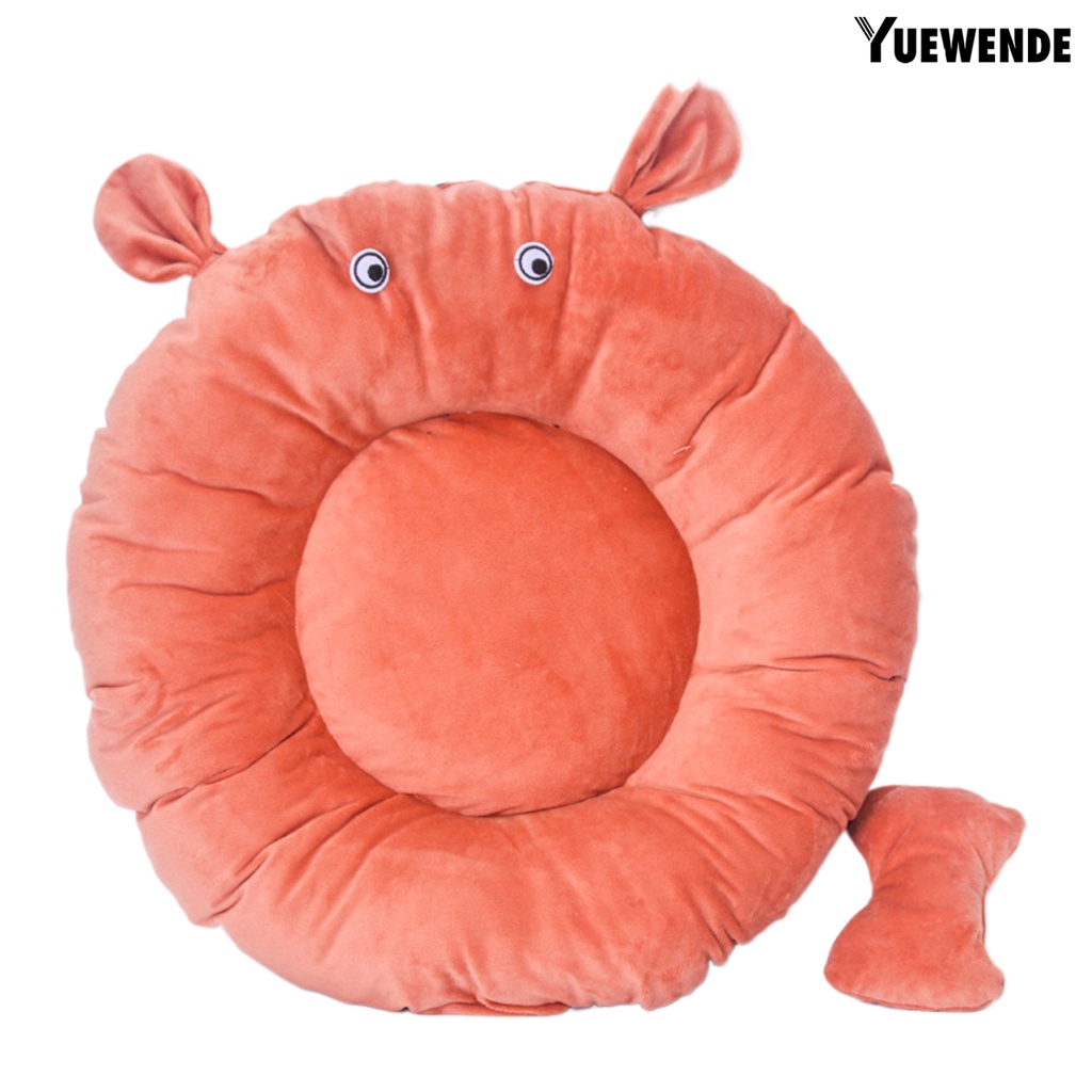 Đệm Ngủ Giữ Ấm Chống Trượt Hình Tròn Bằng Vải Bông Mềm Mại Thoải Mái Cho Thú Cưng