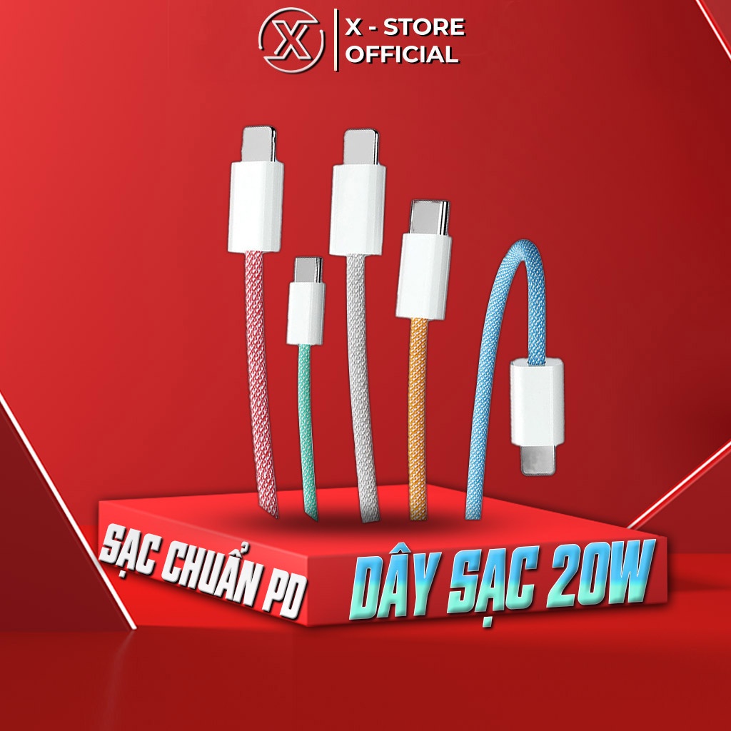 Dây Sạc Nhanh Bọc Dù 20w 1 mét, Cáp sạc nhanh PD 20w, DSBD20W