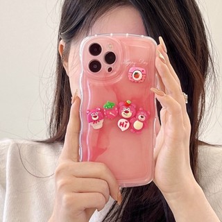 Ốp Điện Thoại Silicon Trong Suốt Hình Gấu 3D Cho iPhone 11 12 13 14 Pro MAX Plus X XR XS MAX 7 8 Plus 7Plus 8Plus 14Pro