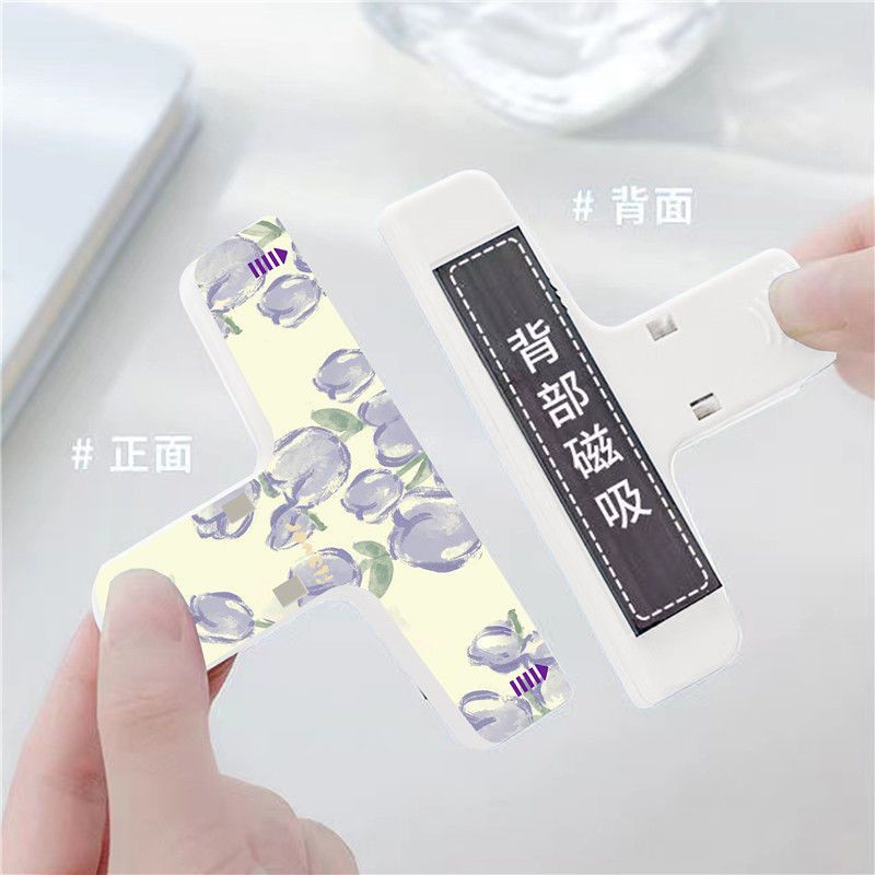 Kẹp Giấy Note Từ Tính Hình Hoa Tulip Màu Tím Đuôi Dài