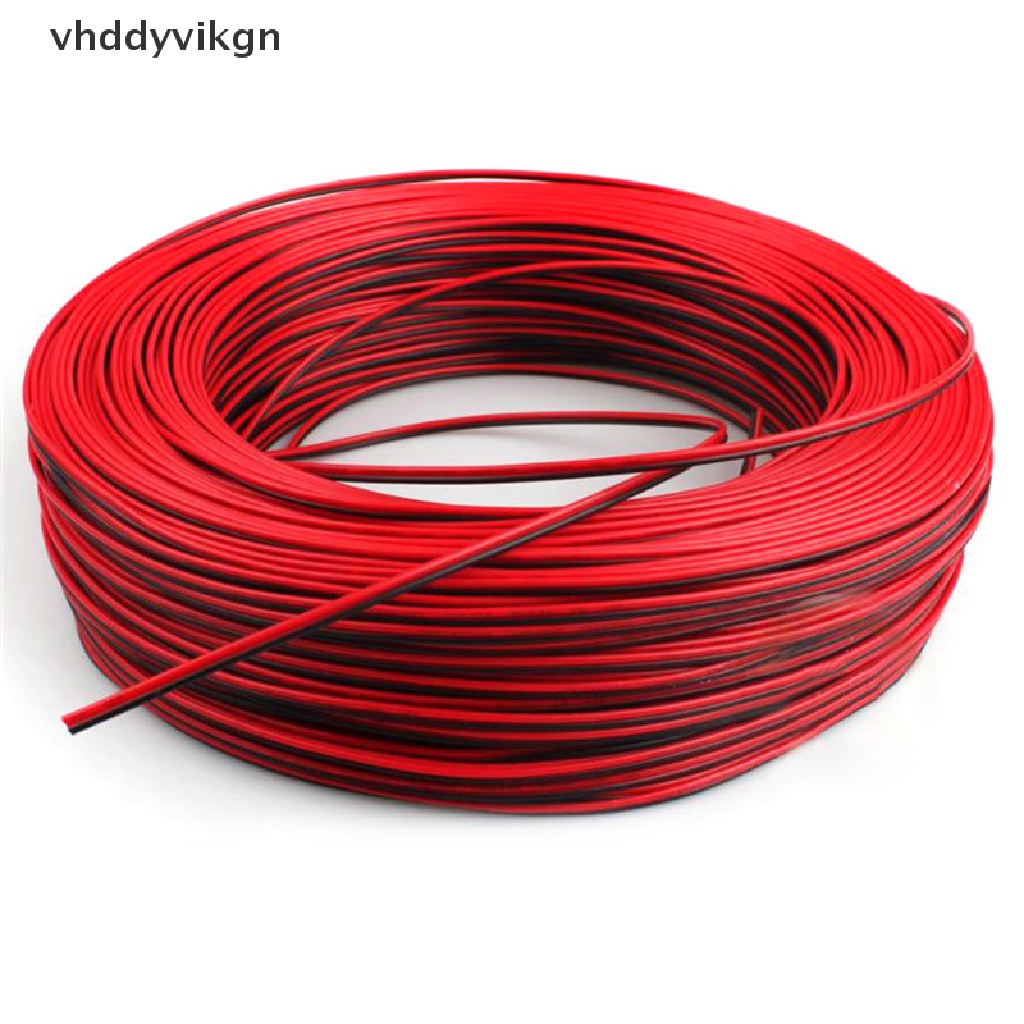 Dây Cáp Nối Đèn Led / Xe Hơi / Xe Máy 2Pin 10m Màu Đỏ / Đen Chất Lượng Cao