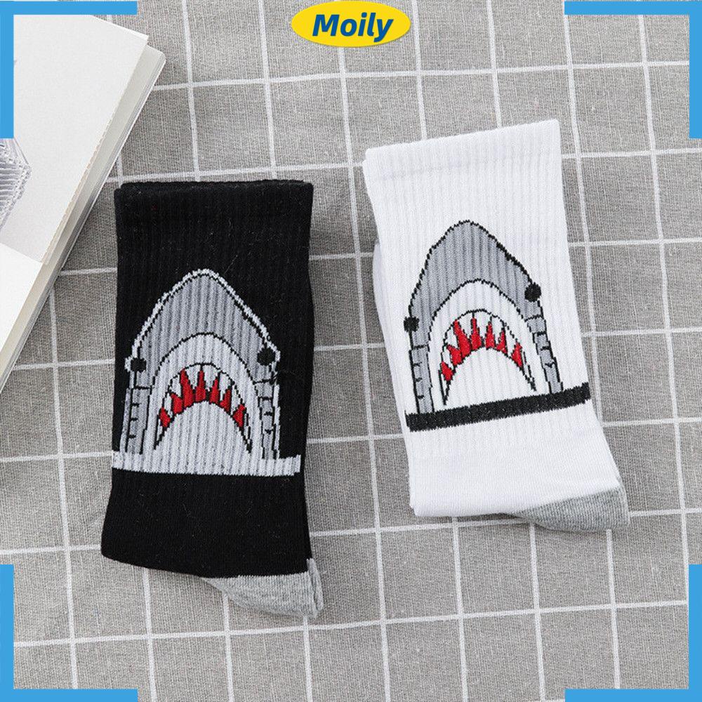 Vớ Thể Thao Họa Tiết Cá Mập Hoạt Hình Phong Cách Hip Hop