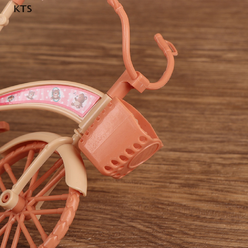 KTS 1Pcs 1:12 Dollhouse Miniature Bicycle Scene Model DIY Doll Decor Accessories KT