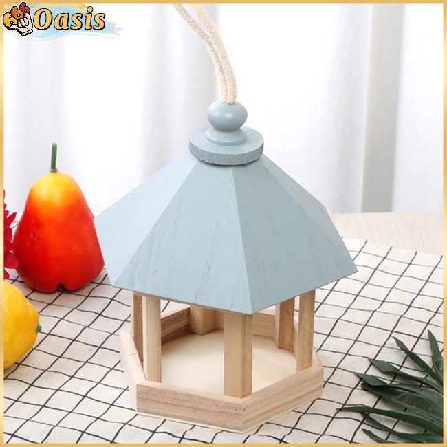 Nhà Chim Hình Lục Giác Bằng Gỗ Dùng Trang Trí Sân Vườn