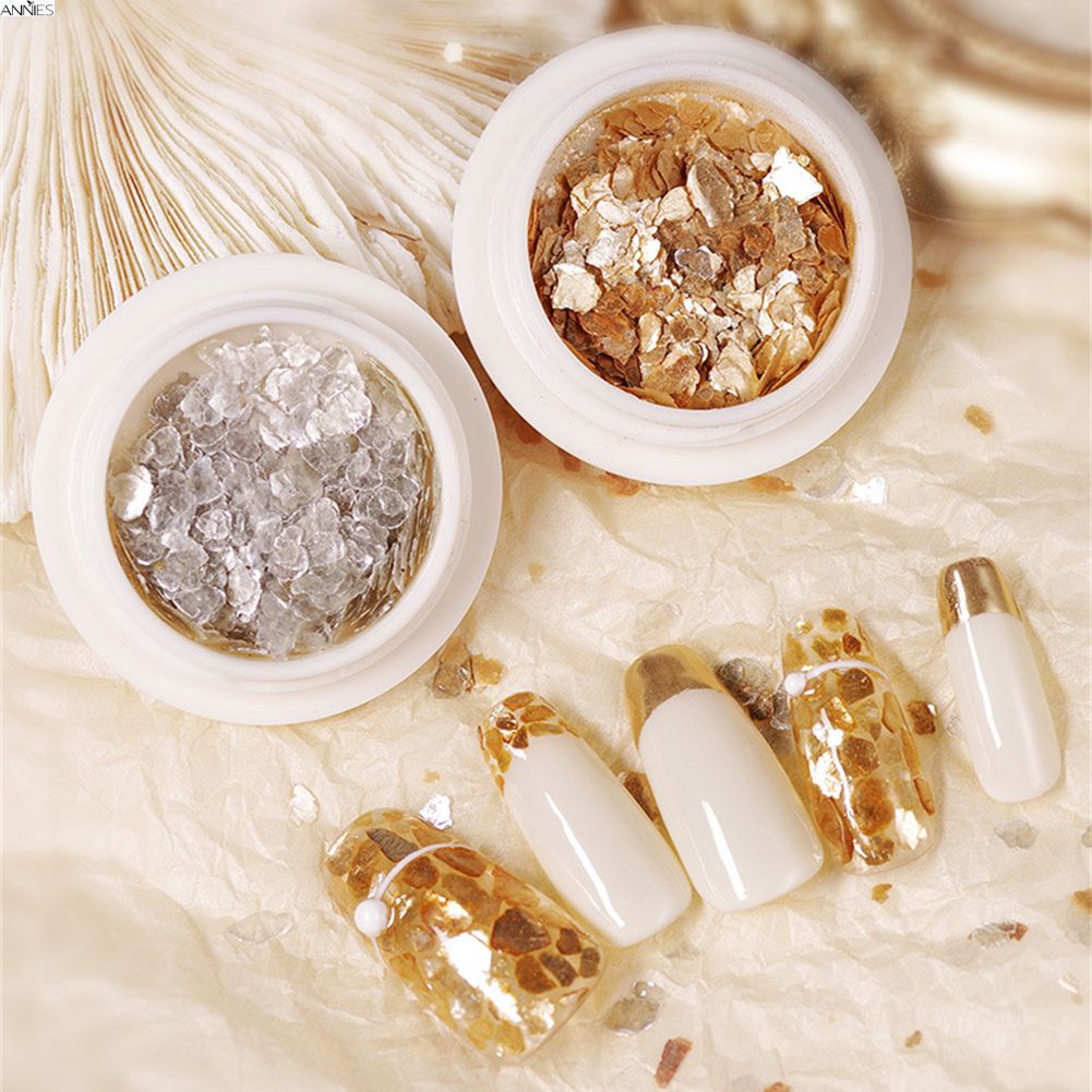 Miếng Dán Trang Trí Móng Tay Nghệ Thuật Bằng Kim Loại Mạ Vàng Đồng Mỏng Độ Bóng Cao