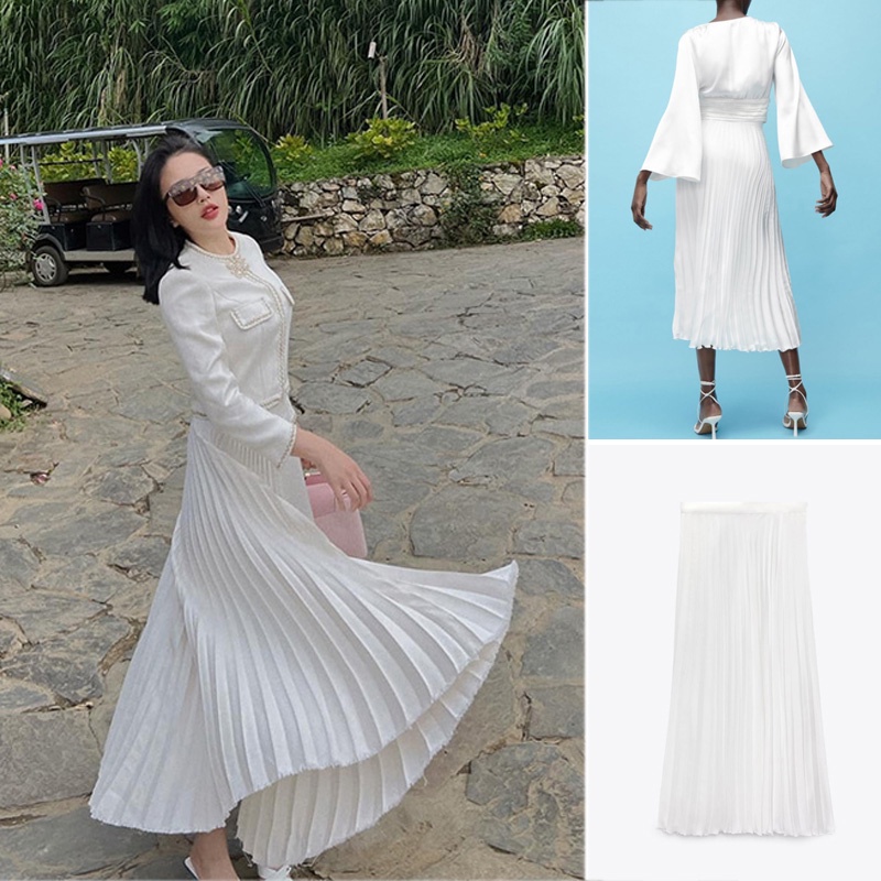 Chân Váy Zara Lưng Cao Xếp Ly Phong Cách Âu Mỹ Thời Trang Mùa Hè 22 Món3564174