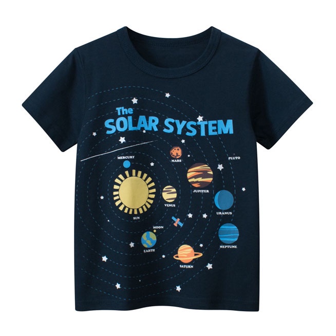 Áo Thun Tay Ngắn In Hình Vũ Trụ 3D Thời Trang Mùa Hè 2023 Cho Bé Từ 1-10 Tuổi