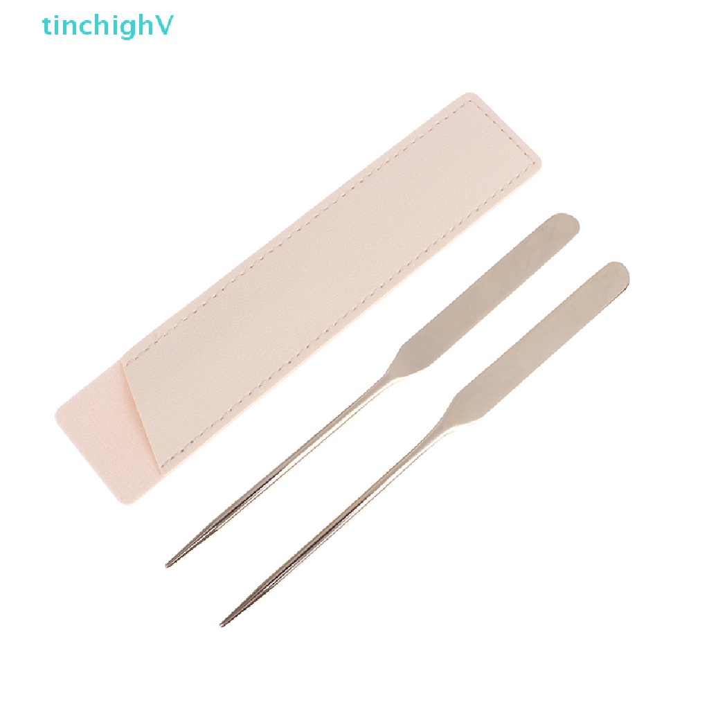 1 Que Trộn Kem Nền Hai Đầu Bằng Thép Không Gỉ