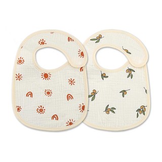 Set 2 yếm vuông chống thấm vải Muslin sợi tre cao cấp cho bé, yếm ăn dặm cho bé, yếm dãi, giữ ấm cổ bé