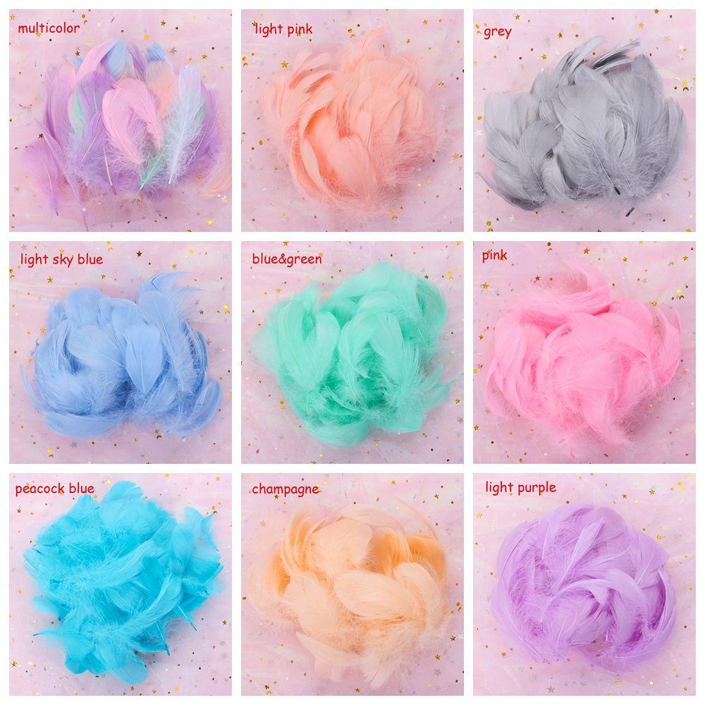 Bộ 100 cái lông vũ nhiều màu dùng cho trang trí DIY