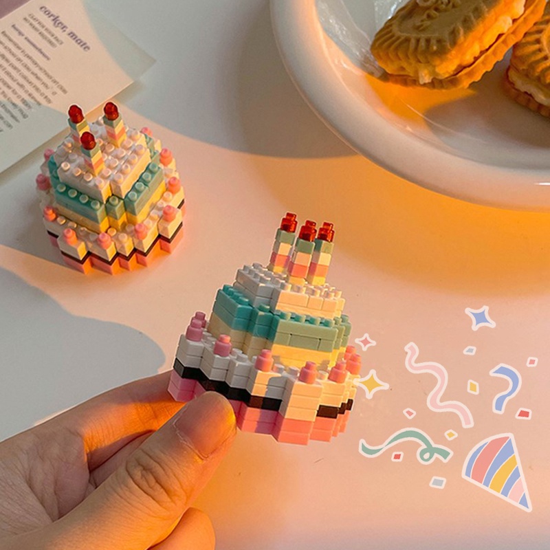 Bộ Đồ Chơi Xếp Hình Bánh Kem Sinh Nhật Độc Đáo Cho Bé DIY