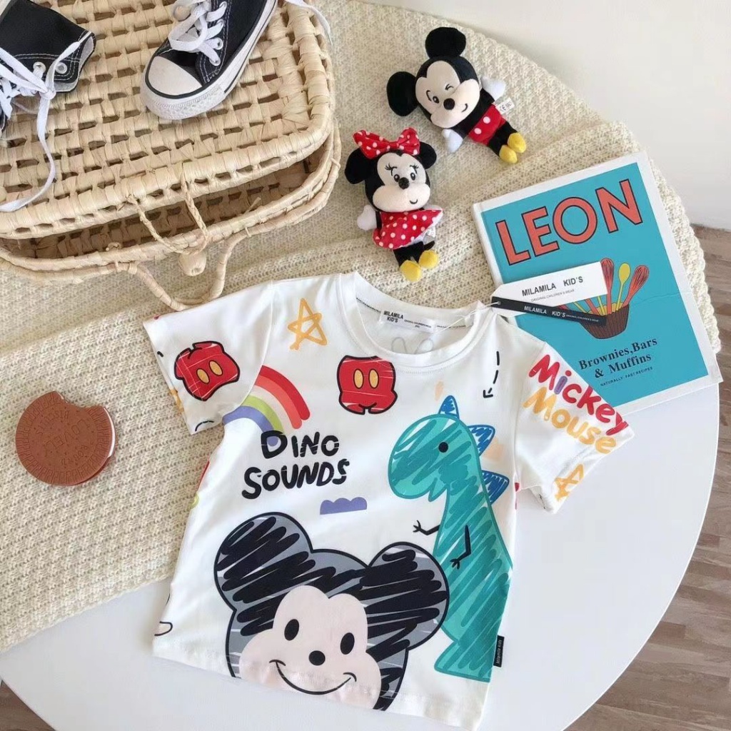 Áo Thun 100% Cotton Tay Ngắn In Họa Tiết Graffiti Hoạt Hình Thời Trang Mùa Hè 2023 Dành Cho Trẻ Em