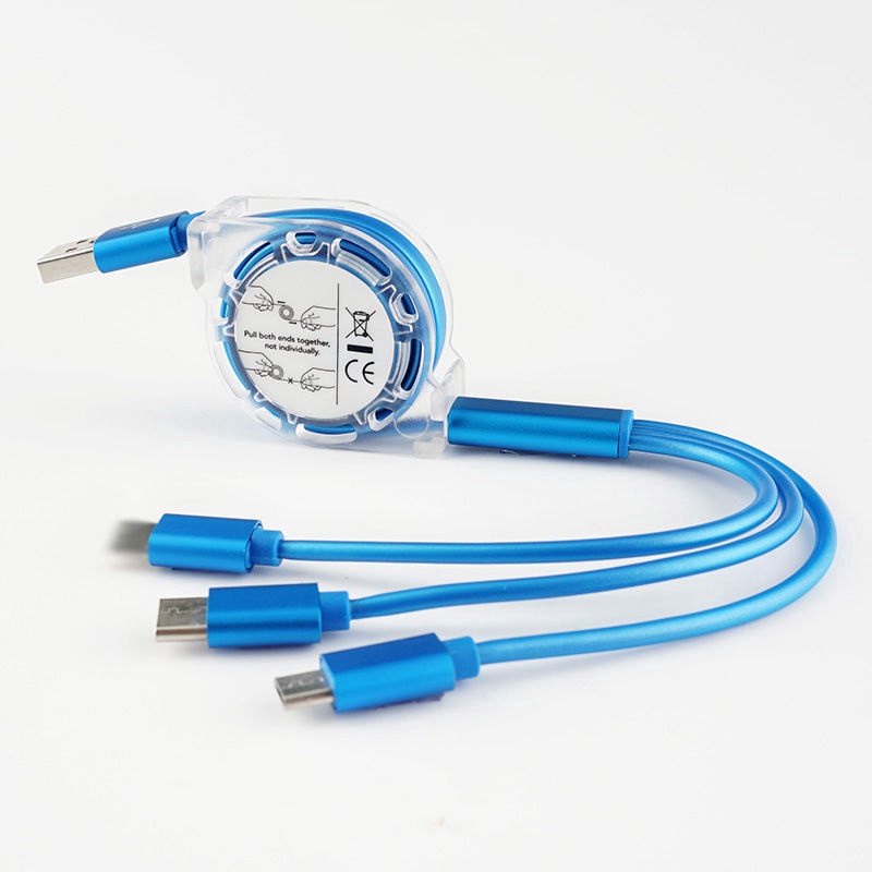 Cáp Sạc Micro USB 3 Trong 1 Có Thể Thu Gọn Tiện Dụng