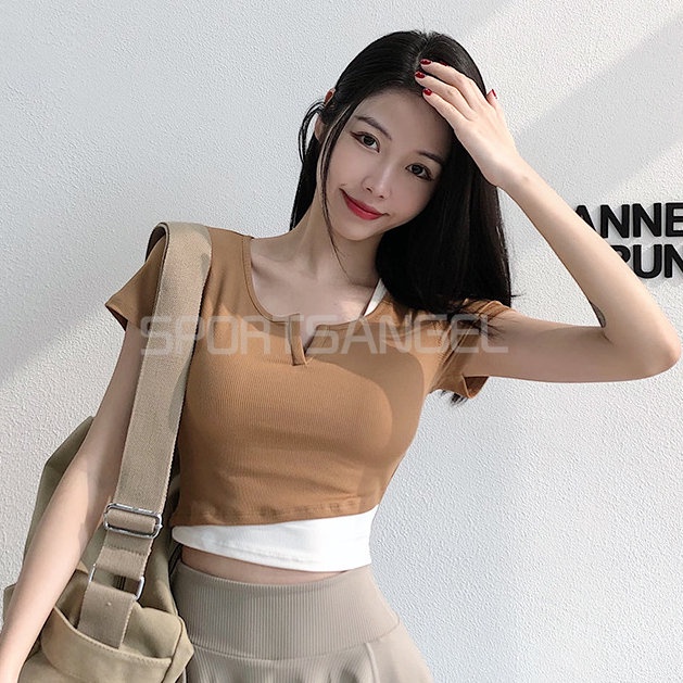 Áo Thun Thể Thao Ngắn Tay Thời Trang Tập Yoga