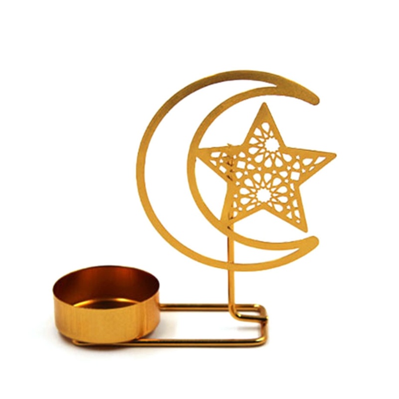 Giá Đỡ Bằng Kim Loại Hình Mặt Trăng Màu Vàng Phong Cách Ả Rập Trang Trí Nhà Cửa
