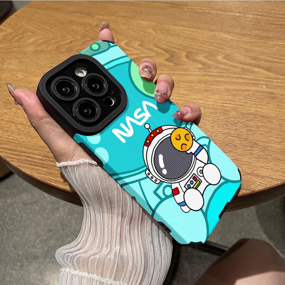 Ốp Điện Thoại Da Silicon Mềm Hình Doraemon NASA Cho iPhone 11 12 13 14 Pro MAX 11Pro 13Pro 7 8 Plus X XR XS MAX SE 2020