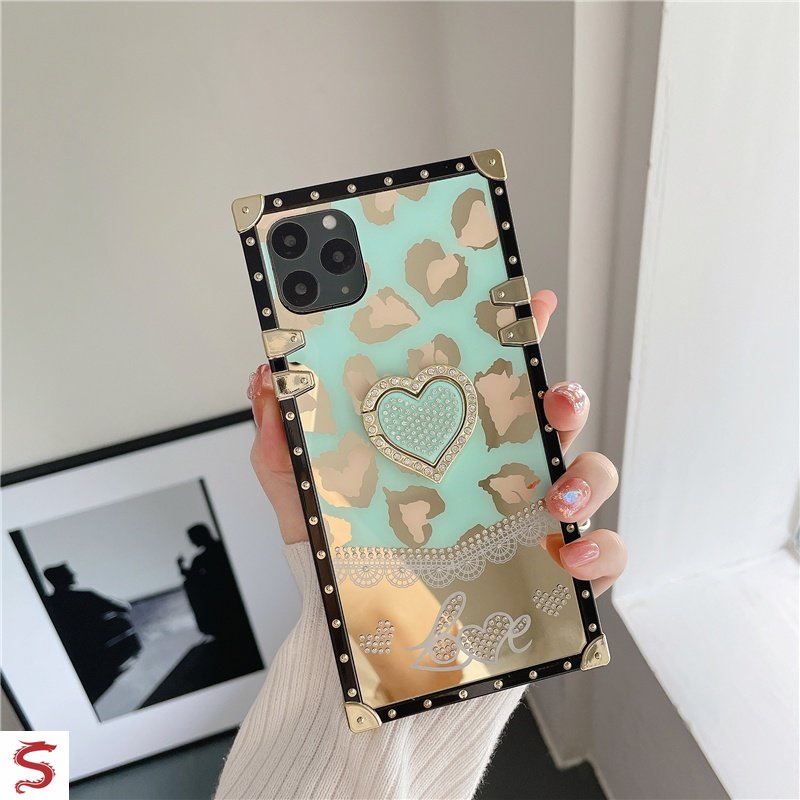 Ốp Điện Thoại Hình Vuông Họa Tiết Kim Cương Hình Trái Tim Cho Samsung S23 Ultra S23 + S22 Ultra S22 Plus S21 FE