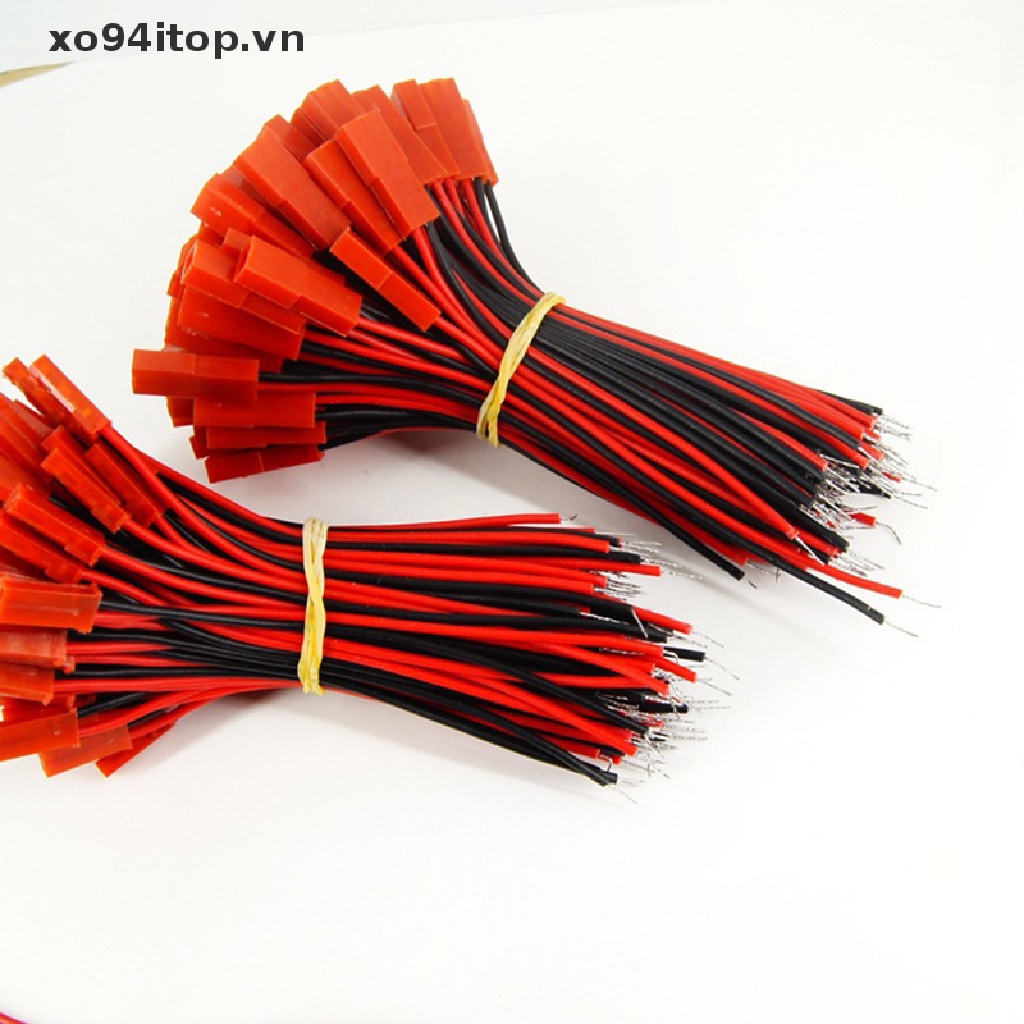 Set 10 Cặp Đầu Nối JST Mini 100MM 26AWG 2 Pin Chuyên Dụng Cho Xe Hơi / Tàu Thuyền / Máy Bay Điều Khiển Từ Xa