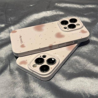 Ốp điện thoại họa tiết chấm bi màu hồng phong cách retro cho iphone 14 13promax 11 12