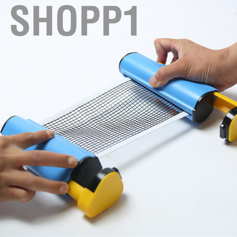 Shopp1 Retractable Table Tennis Net Rack Fashionable Safe Wavy Edge Portable Pong Ball for Gym School