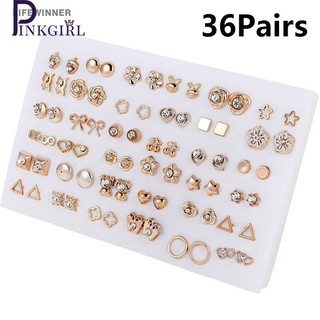 Set 36 đôi bông tai / 18 đôi bông tai thời trang cho nữ