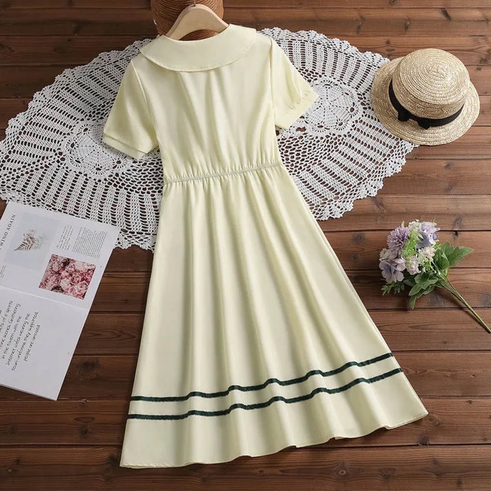 BEAR LEADER Đầm Công Chúa Thắt Nơ Eo Màu Trơn Thời Trang Mùa Hè 2023 Dành Cho Bé Gái