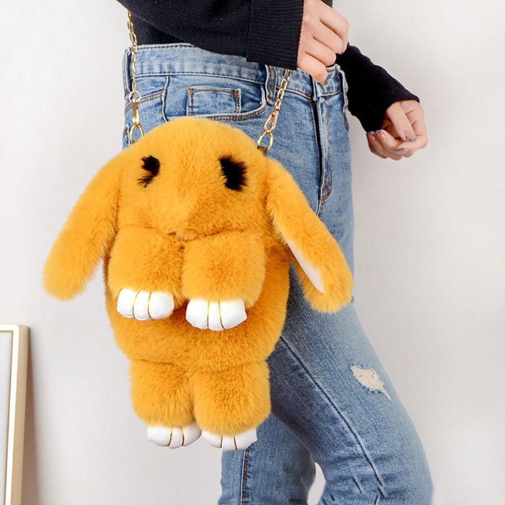 Túi Tote Đeo Chéo Cỡ Lớn Hình Thỏ Nhồi Bông Dễ Thương