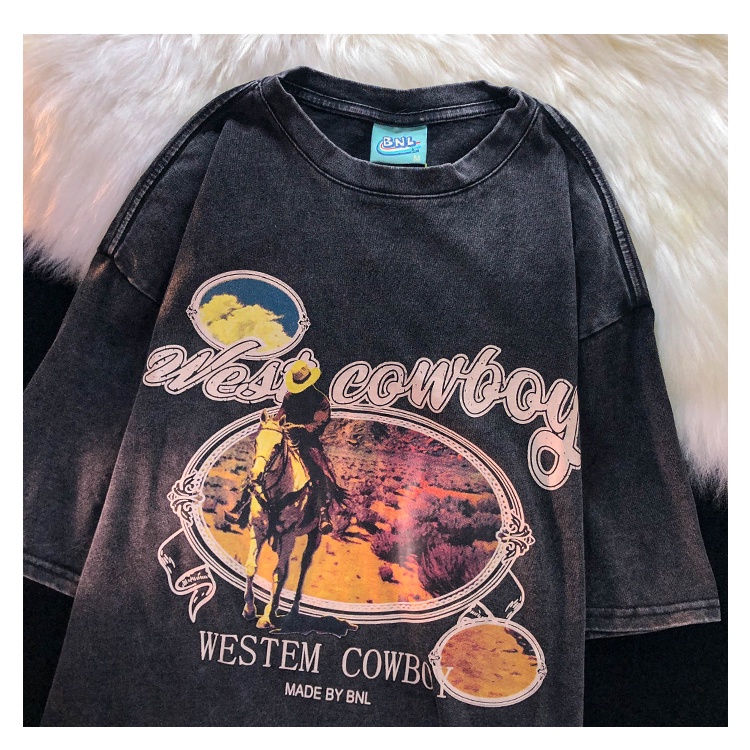 NRVP Áo Thun 100% Cotton Tay Ngắn Dáng Suông In Họa Tiết Hoạt Hình Phong Cách Hàn Quốc Cho Nữ