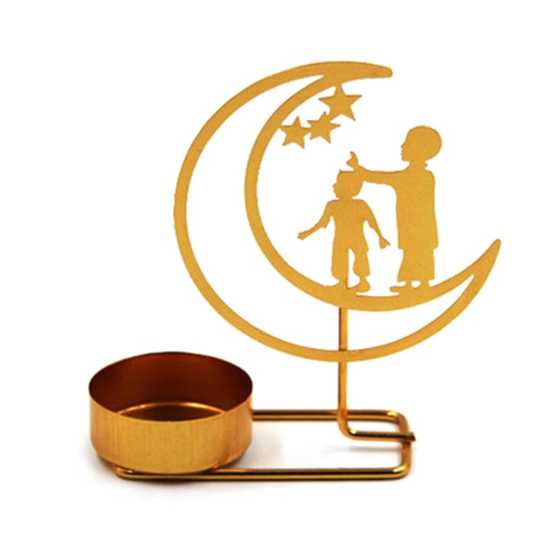 Giá Đỡ Bằng Kim Loại Hình Mặt Trăng Màu Vàng Phong Cách Ả Rập Trang Trí Nhà Cửa